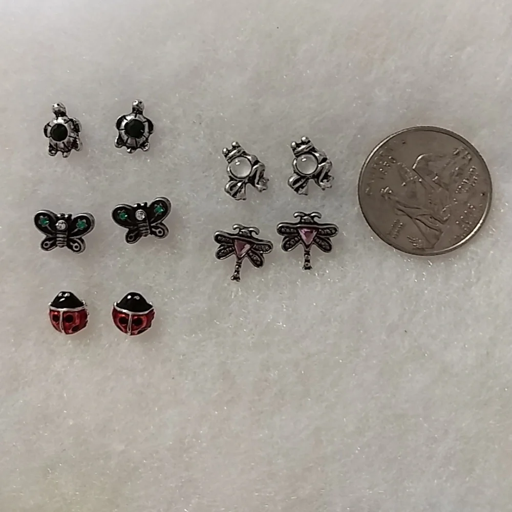 Animal Earrings with Colored Crystals